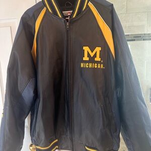 Michigan Black and Yellow Men's Leather Jacket